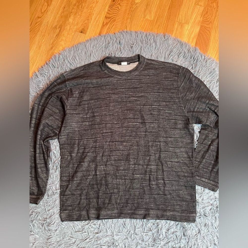 VINTAGE Jhane Barnes Wool Sweater Mens Gray Black Size XL